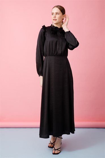 Bow Detailed Dress BLACK