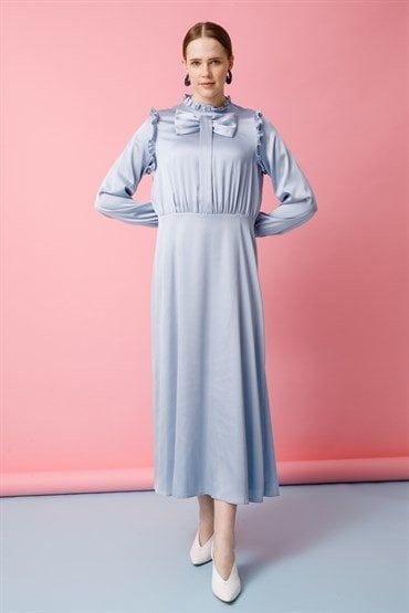 Bow Detailed Dress BLUE