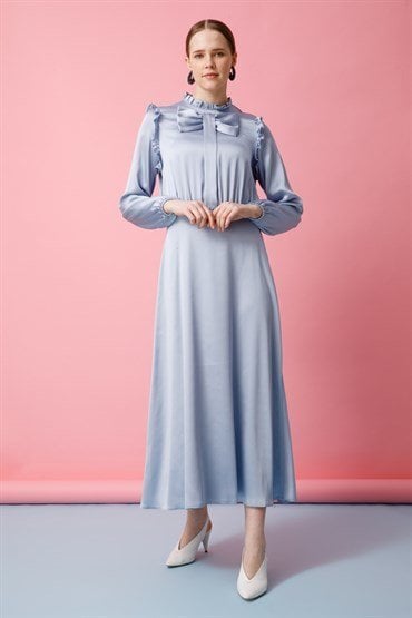 Bow Detailed Dress BLUE