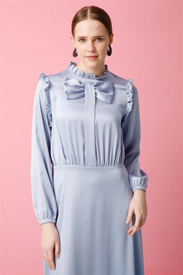 Bow Detailed Dress BLUE