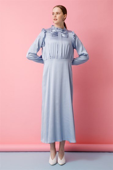 Bow Detailed Dress BLUE