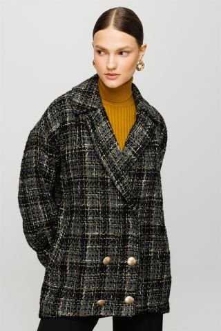 Ghisa Rib Detailed Jacket BLACK GREEN