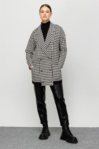 Ghisa Rib Detailed Jacket BLACK WHITE SWEATER