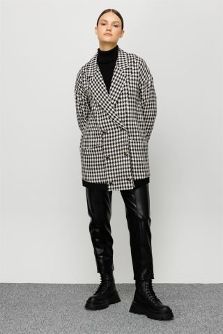 Ghisa Rib Detailed Jacket BLACK WHITE SWEATER