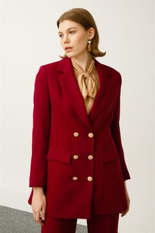 Ghisa Double Breasted Jacket DAMSON