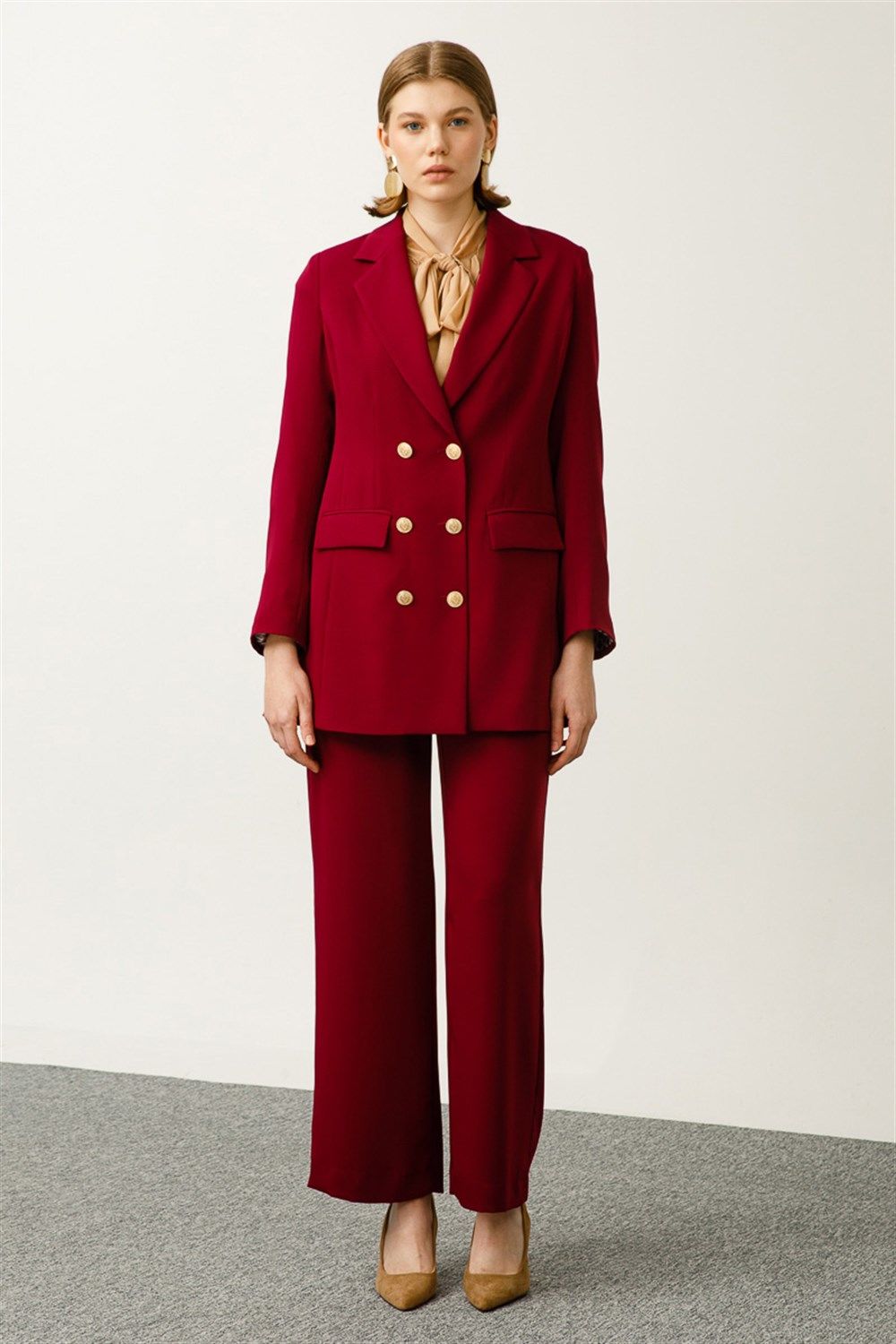Ghisa Double Breasted Jacket DAMSON