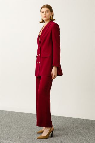 Ghisa Double Breasted Jacket DAMSON