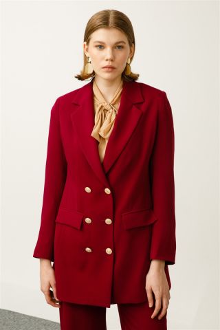 Ghisa Double Breasted Jacket DAMSON