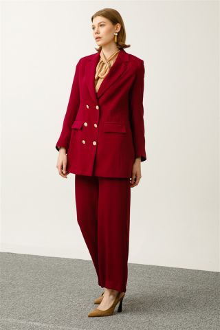 Ghisa Double Breasted Jacket DAMSON