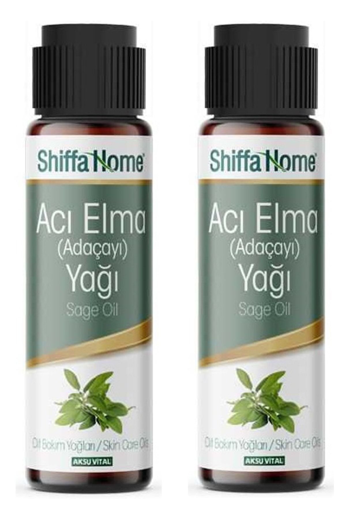 Shiffa Home-Acı Elma Yağı Adaçayı Yağı 30 Ml Cam Şişe 2 Adet Sepetse