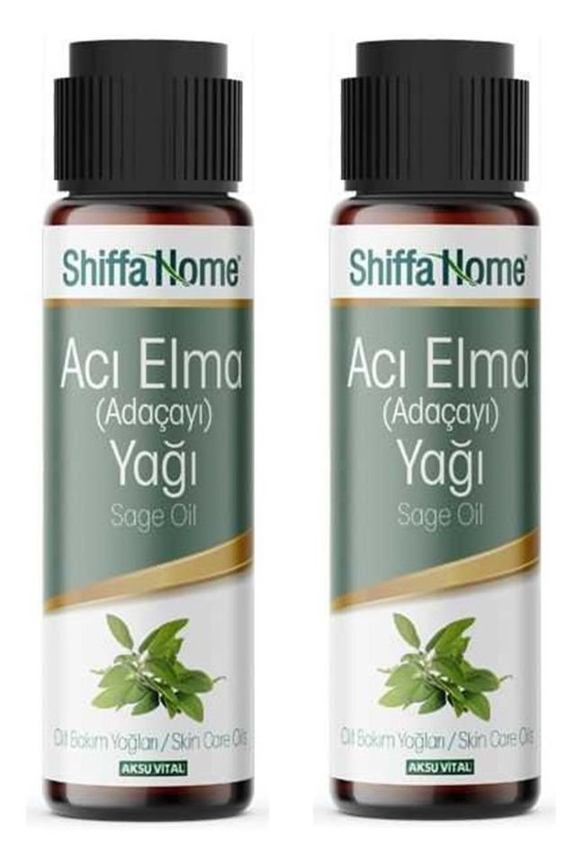 Shiffa Home-Acı Elma Yağı Adaçayı Yağı 30 Ml Cam Şişe 2 Adet Sepetse