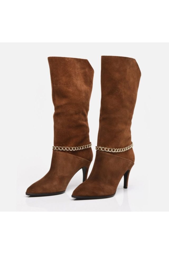 Genuine Leather Tobacco Women's Boots