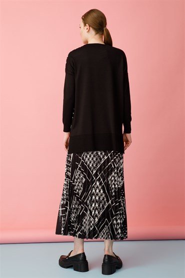 Knitwear Tunic Skirt Set BLACK SWEATER