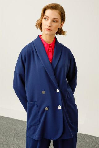 Ghisa Low Sleeve Jacket Pants Set İNDİGO