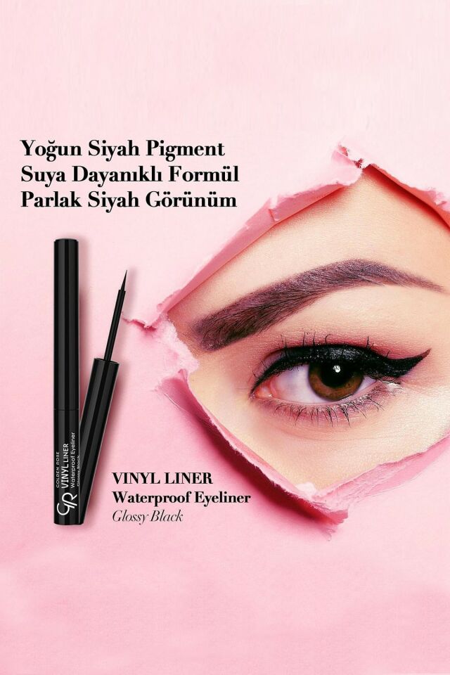 Suya Dayanıklı Siyah Eyeliner - Vinyl Liner Waterproof Glossy Black