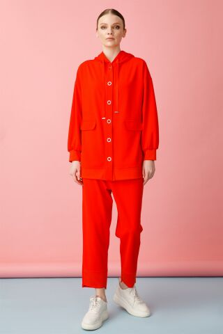 Ghisa Kapşonlu Tunik Pantolon Takımı ORANGE