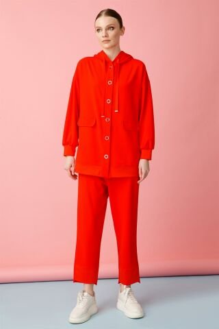 Ghisa Kapşonlu Tunik Pantolon Takımı ORANGE