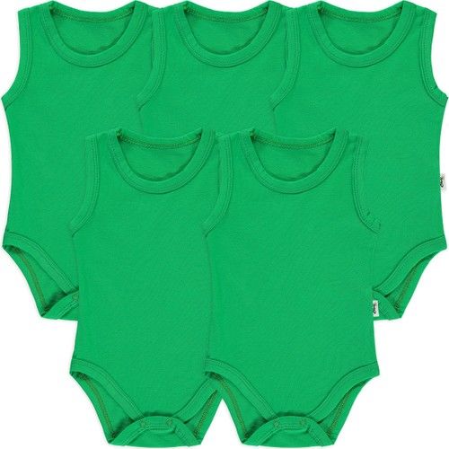 Basic Süprem Bisiklet Yaka Beşli Çıtçıtlı Badi 0-18 Ay Yeşil