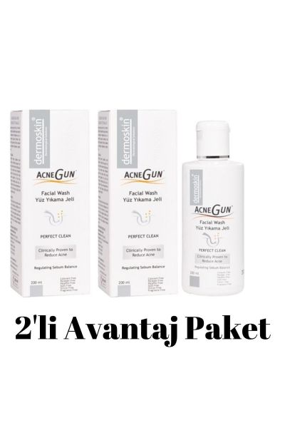 Acnegun Yüz Yıkama Jeli 200+200ml 2'li Avantaj Paket