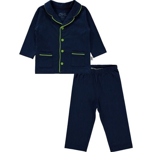 Erkek Bebek Pijama Takımı 0-6 Ay Lacivert