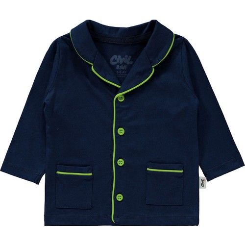 Erkek Bebek Pijama Takımı 0-6 Ay Lacivert