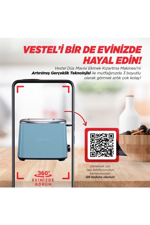 Retro Mavi Ekmek Kızartma Makinesi