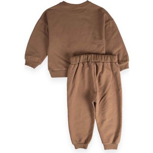 Basic Karyoka Detaylı Sweatshirt Takım 3-8 Yaş Kahve