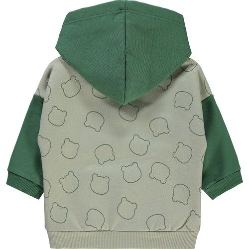 Erkek Bebek Kapüşonlu Sweatshirt 6-18 Ay Haki