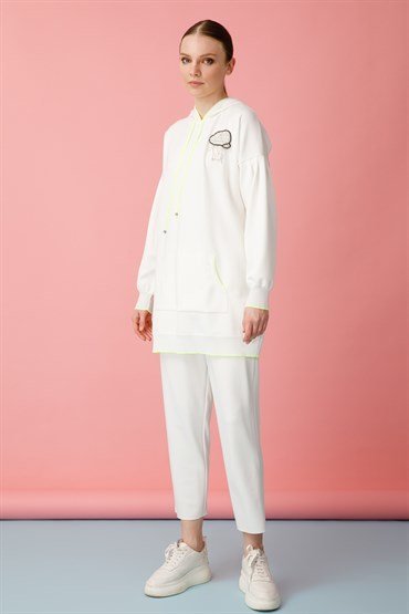 Hooded Tunic Pants Set EKRU