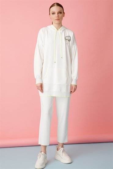 Hooded Tunic Pants Set EKRU