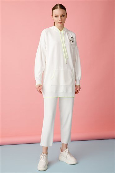 Hooded Tunic Pants Set EKRU