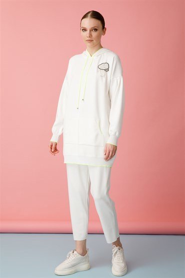 Hooded Tunic Pants Set EKRU