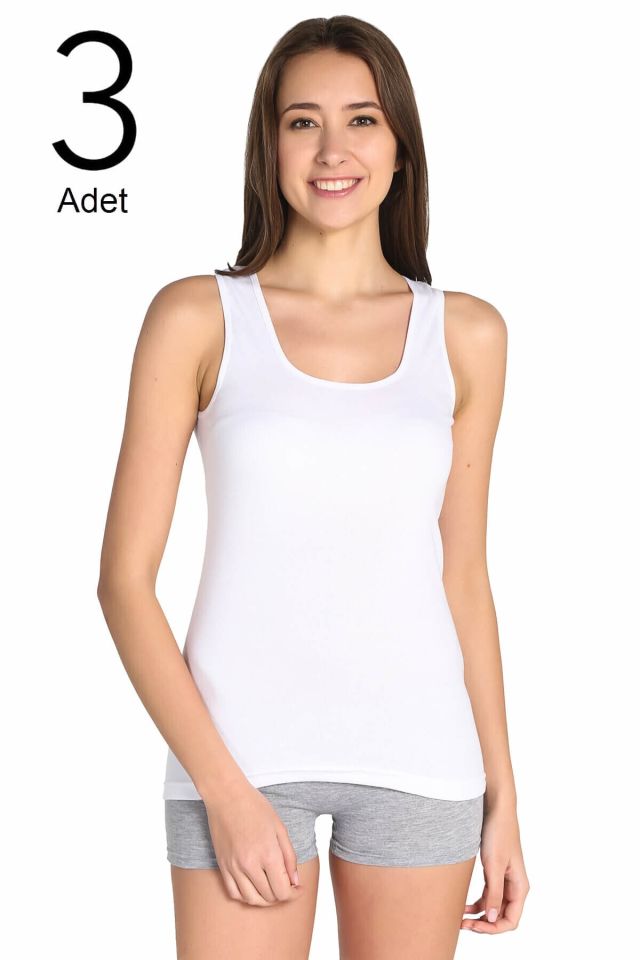 Kadın Beyaz 3'lü Paket  Atlet