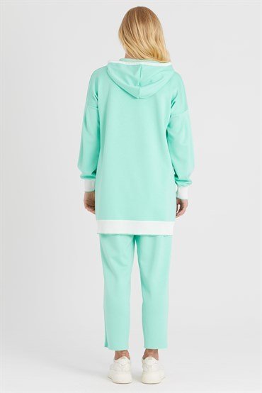 Kapşonlu Tunik Pantolon Takımı MİNT