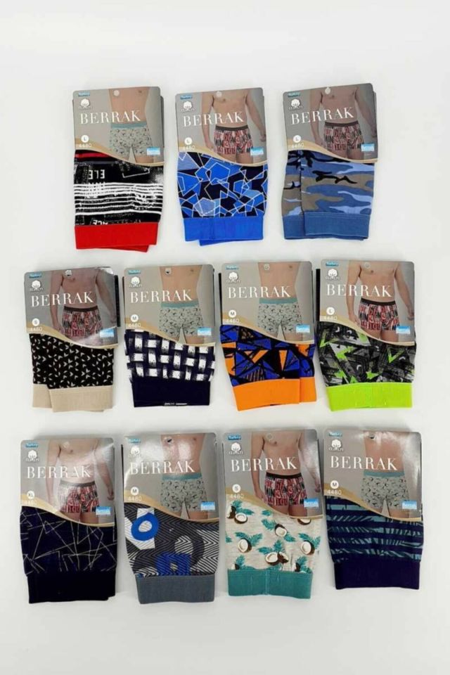 4480 Men's Mixed Assorted Color Patterned Boxer 4-Pack..