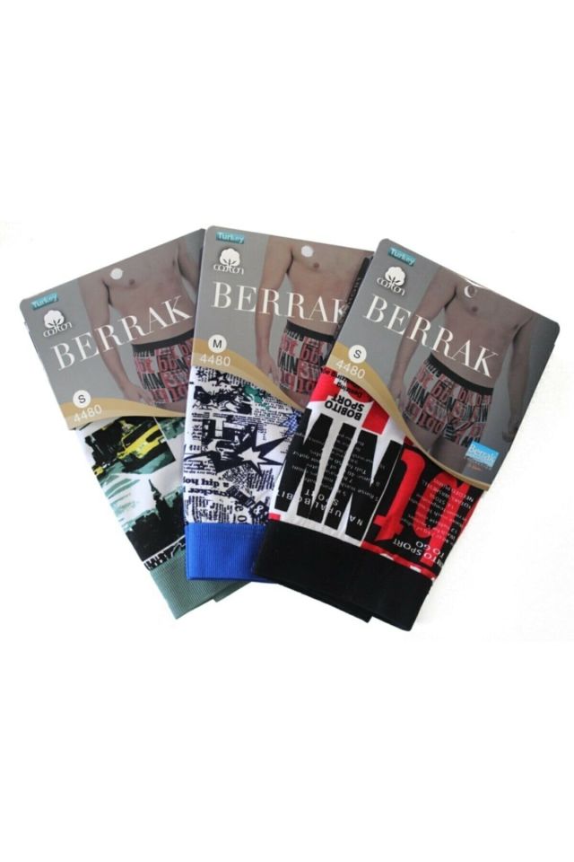 4480 Men's Mixed Assorted Color Patterned Boxer 4-Pack..