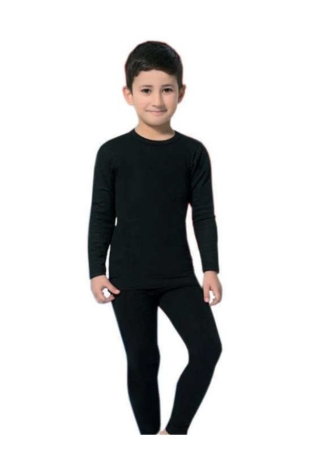 Boys Thermal Under-Top Suit Black
