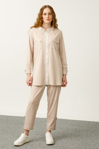 Ghisa Top Pocket Tunic Trousers Set TAŞ