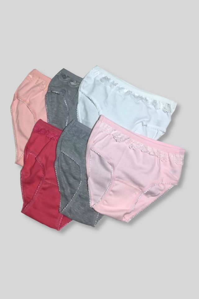 Girl's Multicolor 6-Pack 083Ribna Cotton Girl Panties