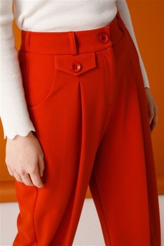 Ghisa Paça Detaylı Pantolon KİREMİT