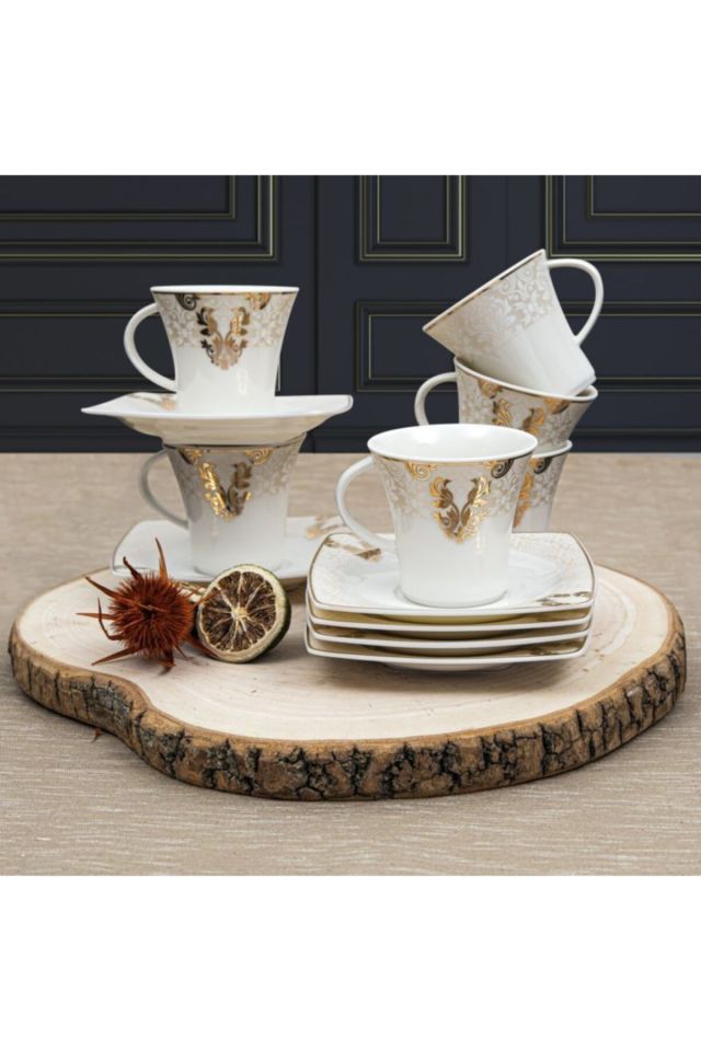 Caroline 12 Pieces Turkish Coffee Set for 6 Persons - 5430