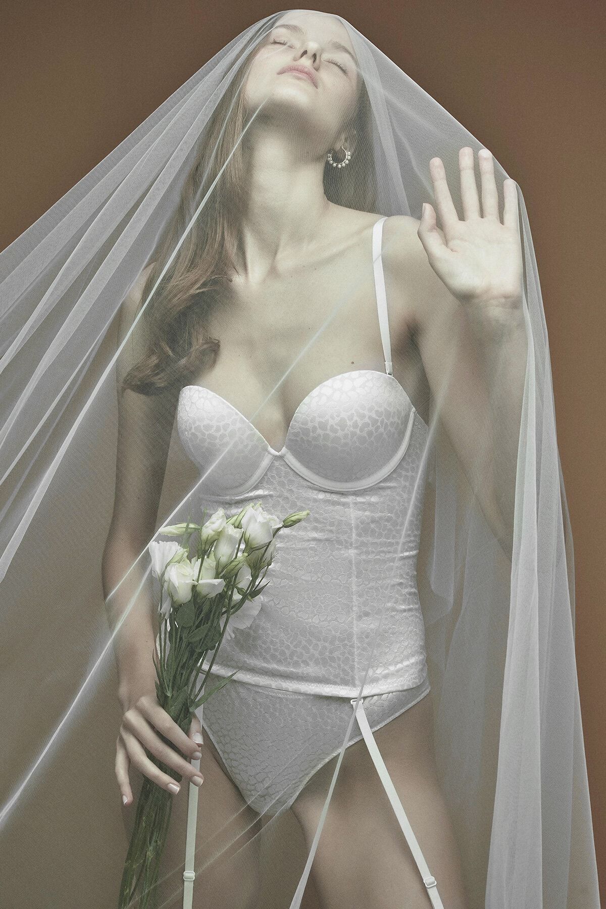 Heart Strapless Printed Büstiyer