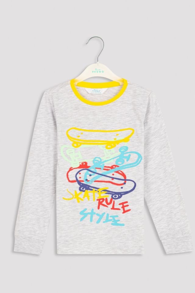 Çok Renkli Graffiti 2li Pijama Takımı