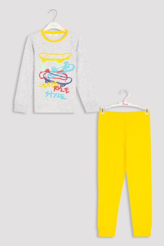 Çok Renkli Graffiti 2li Pijama Takımı