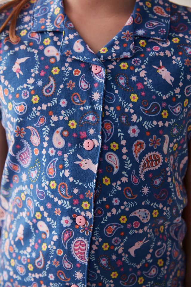 Kız Çocuk Bunny Paisley 2'li Gömlek Pijama Takımı