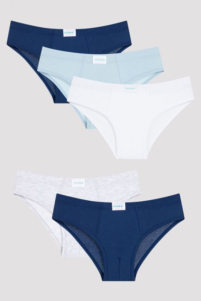 Erkek Çocuk Navy Label 5li Slip Külot