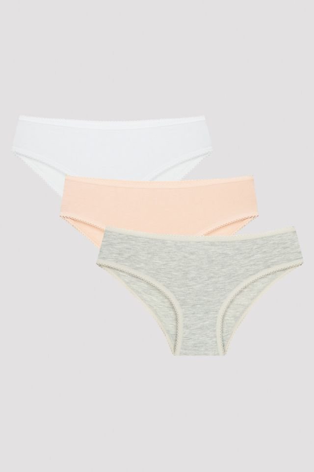 Kız Çocuk Soft Basic 3lü Slip Külot