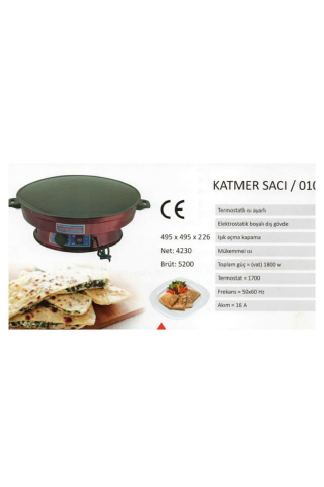 Büyük Boy Elektrikli Katmer Sacı Termostatlı 2000w