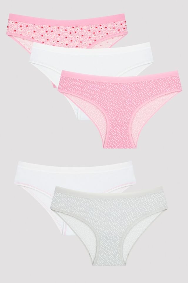 Kız Çocuk Floral 5li Slip Külot