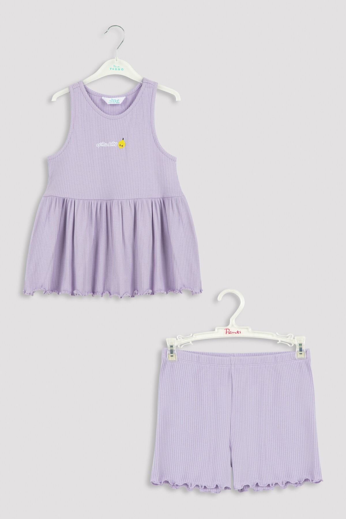 Lila Kız Çocuk Lilac Frill 2li Pijama Takımı